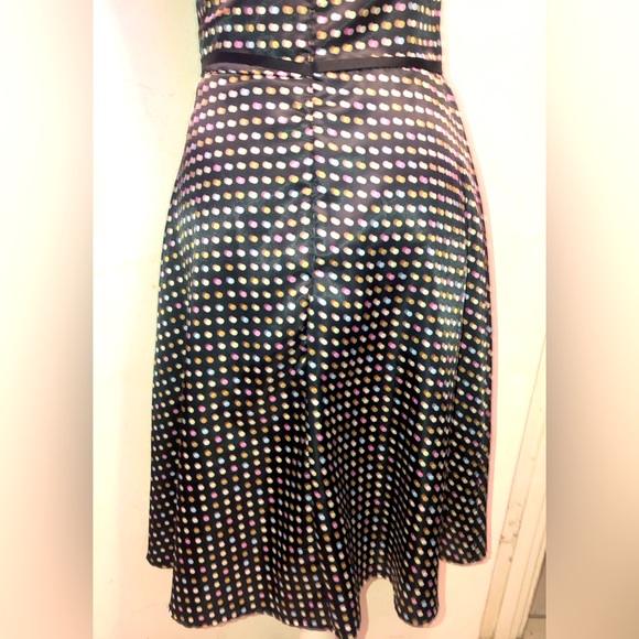 CDC Caren Desiree Black Fit & Flare, Spaghetti Strap Polka Dot Midi Dress, SZ 06 - Picture 9 of 16
